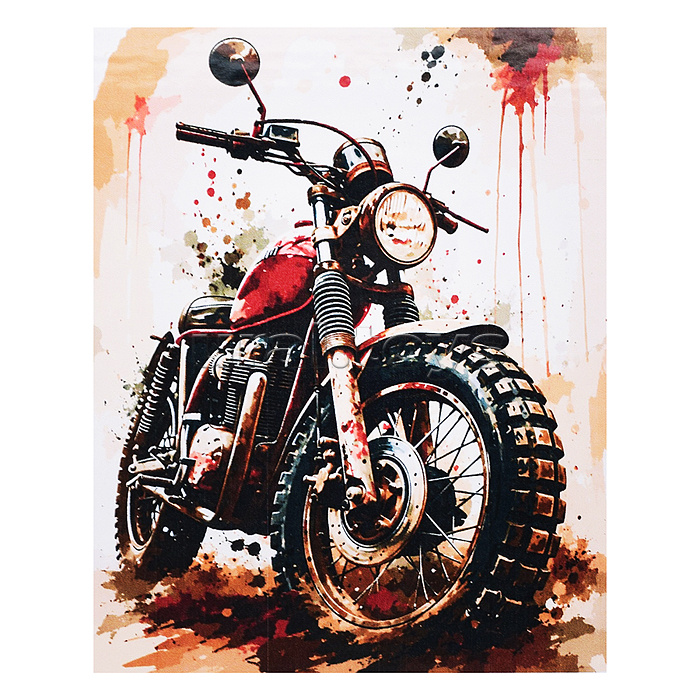 Картина по номерам 30х40 "Дух байкера" (16 цветов)