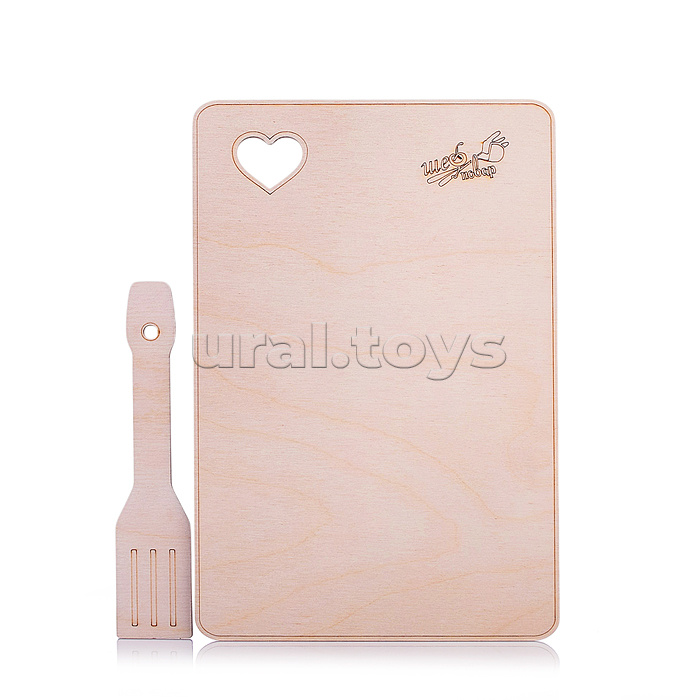 Набор "Шеф-повар" (фартук, колпак, доска, лопатка) синий