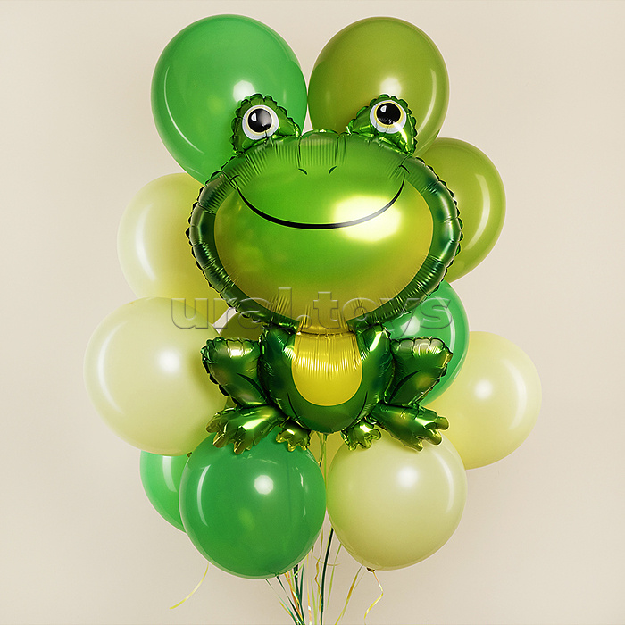 Шар (33''/84 см) Фигура, Лягушка, Зеленый, 1 шт. в уп.