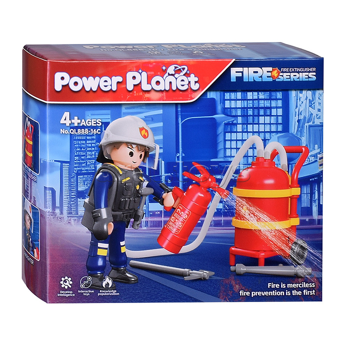 Конструктор "Пожарная тележка" с минифигуркой, в коробке