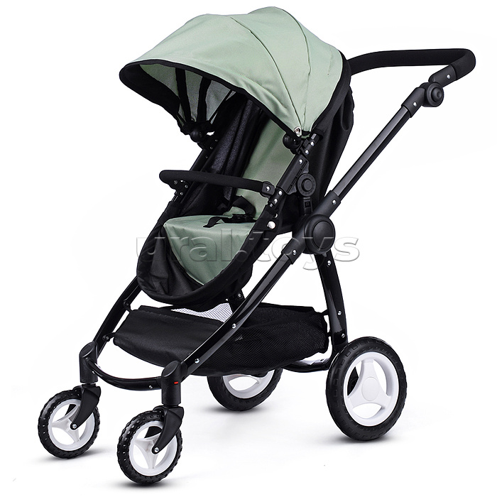 Коляска для кукол металлическая, цвет черно-зеленый, в пакете