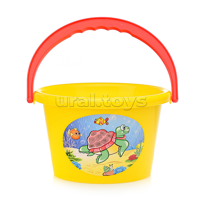 Набор №205: ведро среднее, лопатка, грабельки, 2 формочки, лейка малая №4