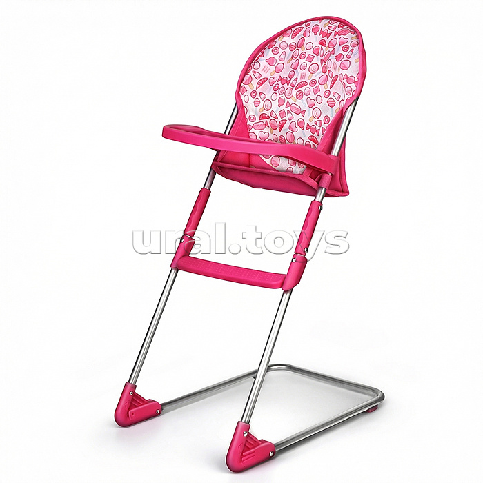 Стульчик для кормления кукольный металлический, принт сладости