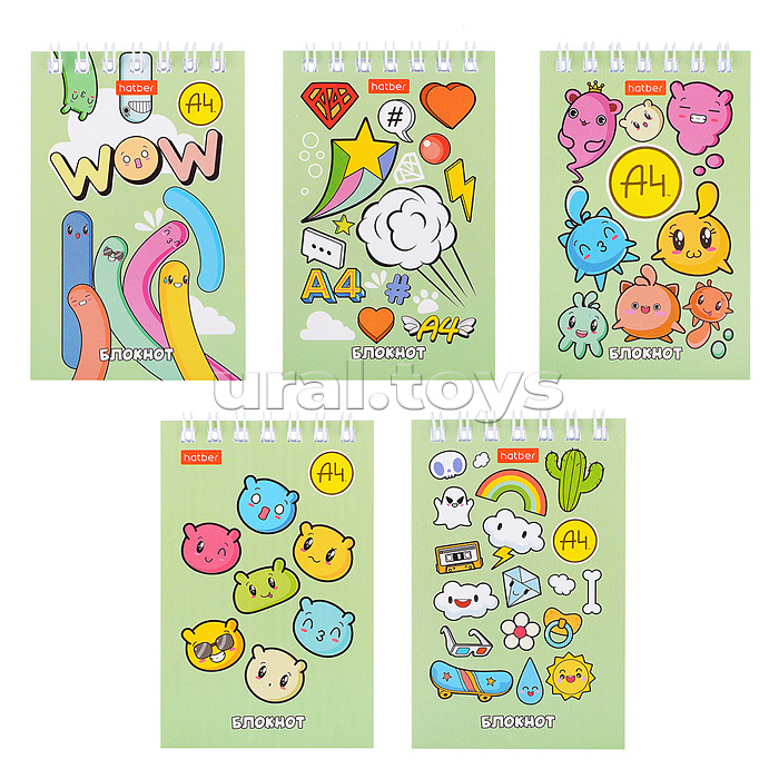 Блокнот А7 40л клетка "Влад А4" на гребне в дисплее