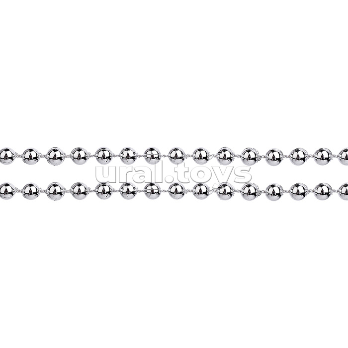 Бусы новогодние серебро (2,7м)