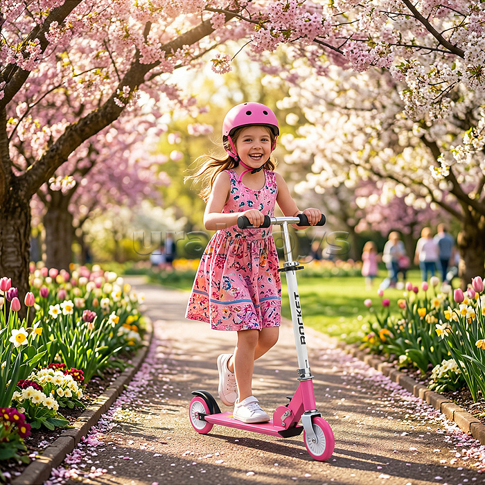 Самокат 2-х колесный ROCKET,колеса PU/ 125 мм, ABEC 7, розовый (в пакете)