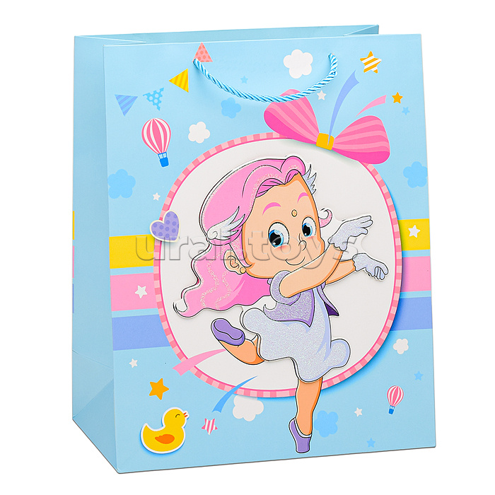 Пакет подарочный "Маленькая спортсменка" 26х32х12 см