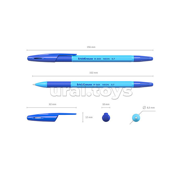 Ручка шариковая R-301 Neon Stick&Grip 0.7, цвет чернил синий Ручка шариковая R-301 Neon Stick&Grip 0.7, цвет чернил синий