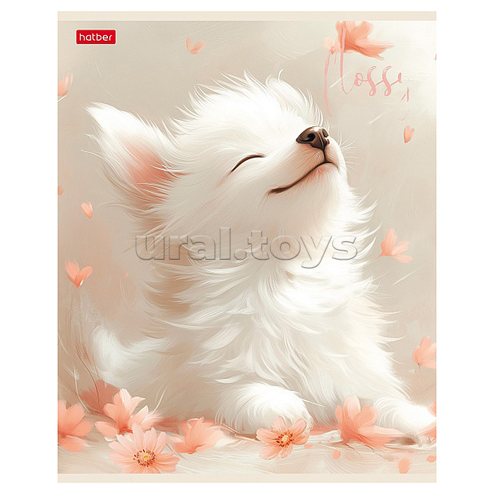 Тетрадь 48л клетка "Flossy" на скобе ламинац. Soft-touch запечатанный оборот и цв. титульный лист