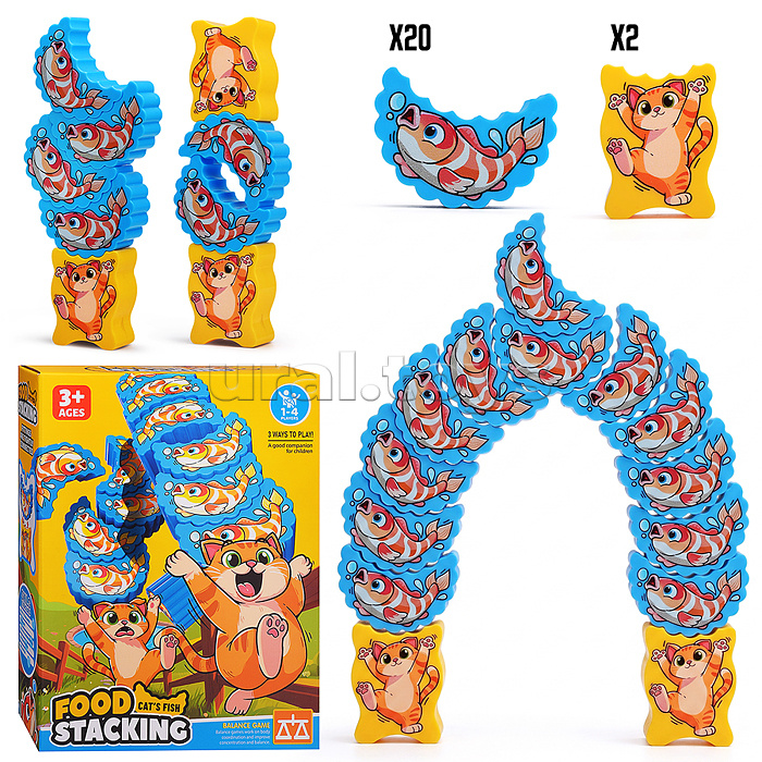 Игра Баланс "Кот ест рыбу" (22 детали) в коробке