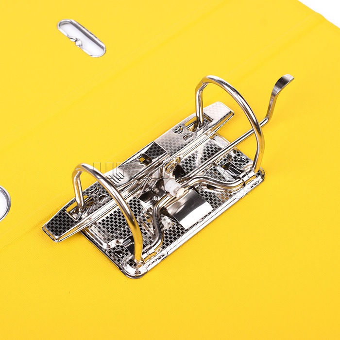 Папка с арочным механизмом A4 75 мм PP двусторонний разобранная, металлическая окантовка, запечатка форзаца, наварной карман с этикеткой, желтая