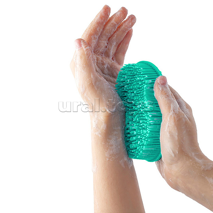 Губка для тела силиконовая овал, мятная