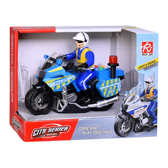 Машина "Мотопатруль" 1:20,  цвет синий, в коробке