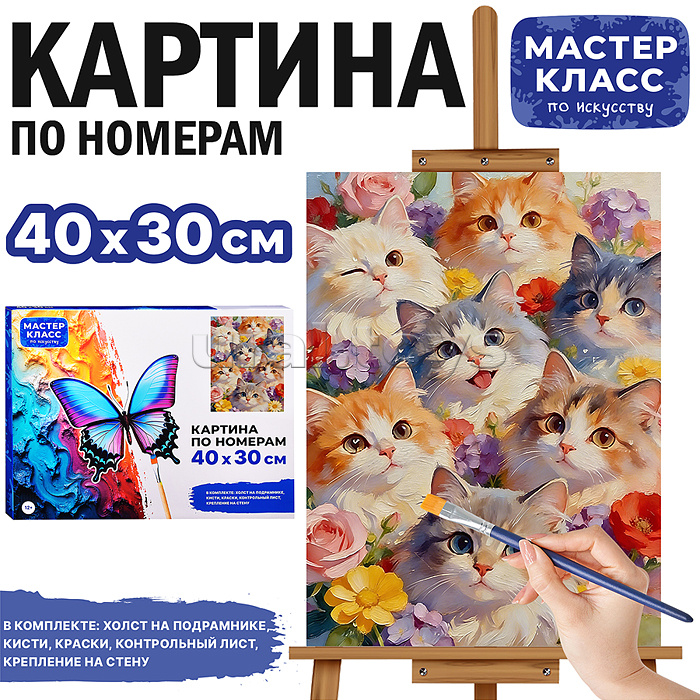 Картина по номерам MKR4030-172 "Котятки" 40х30 см.
