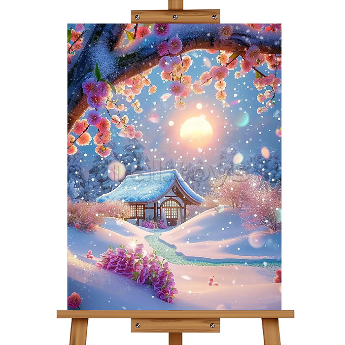 Мозаика алмазная "Зимний вечер" 30*40см