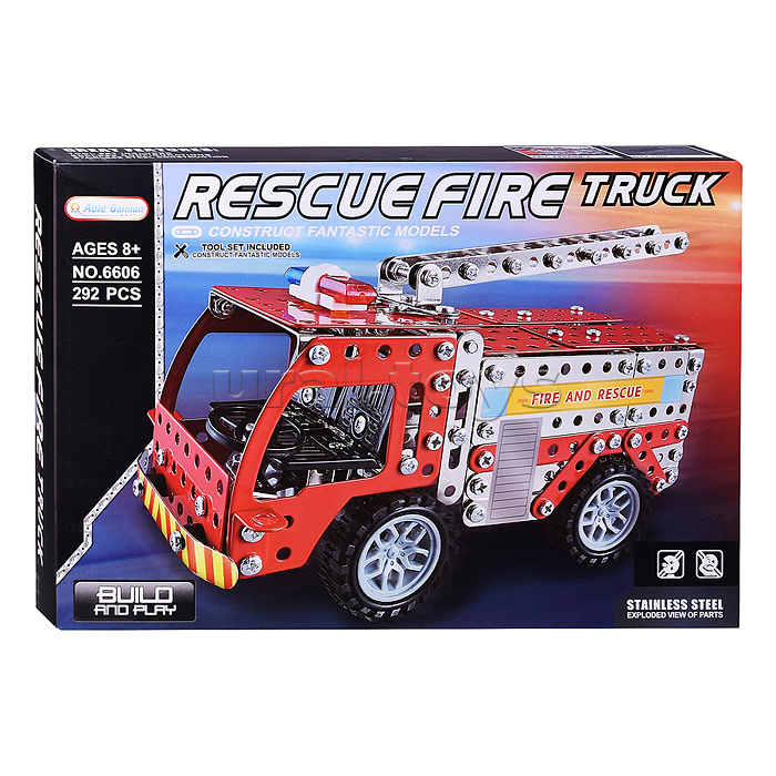 Конструктор "Огнеборец" (292 дет.) металл, в коробке