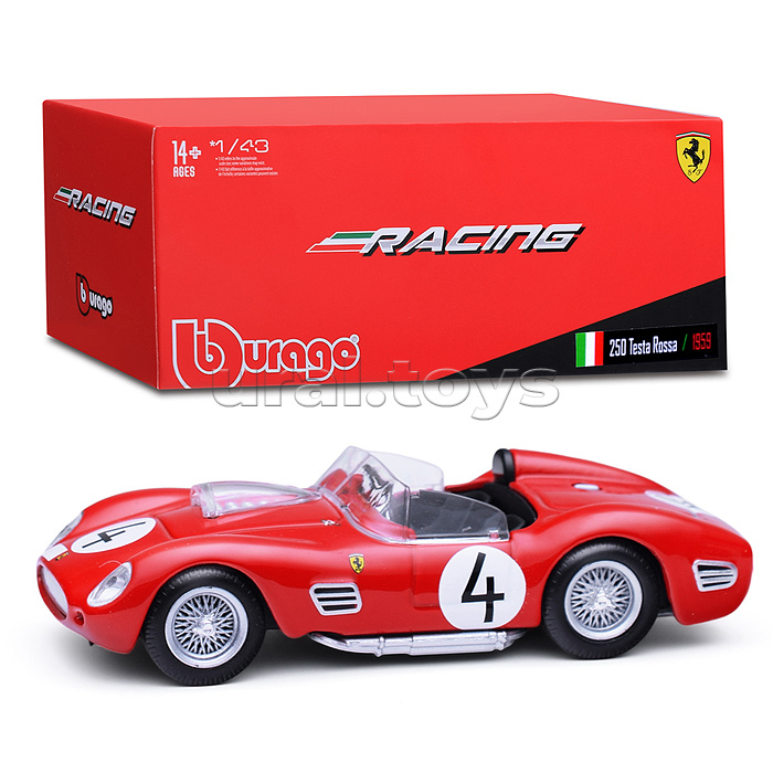 Гоночная машинка die-cast Ferrari - 250 Testa Rossa 1959, 1:43, красная