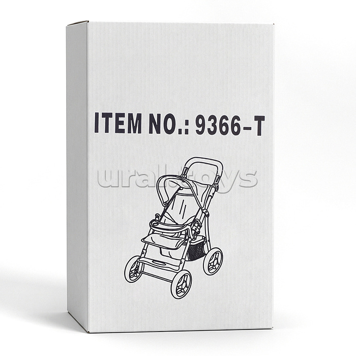 Коляская кукольная трость, металлическая, с корзиной, столиком и козырьком