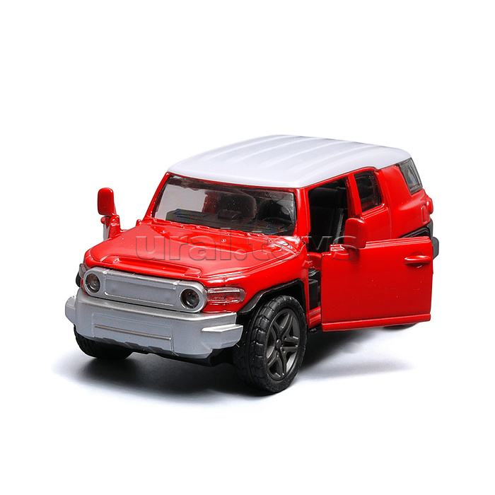 Красная с белой крышей инерционная машинка die-cast , 1:32