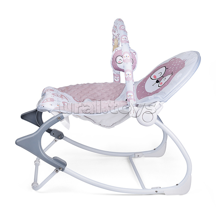 Шезлонг детский "Мишка в очках" музыка, вибрация, в коробке