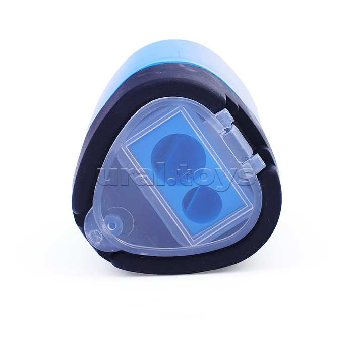 Точилка пластиковая DARK HEART, 2 отверстия для заточки, 4 цвета, с контейнером для стружки, ПВХ-коробка