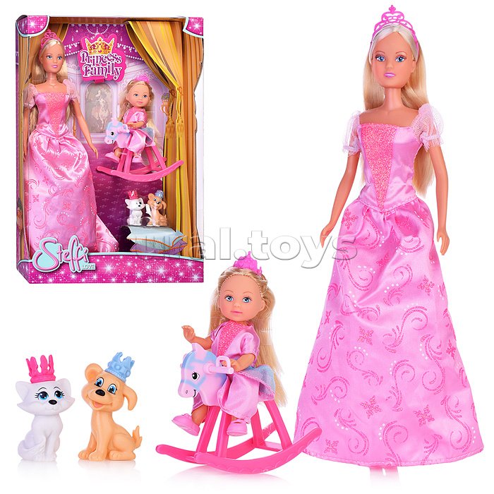 Куклы Штеффи и Еви Принцессы со зверушками 29 см