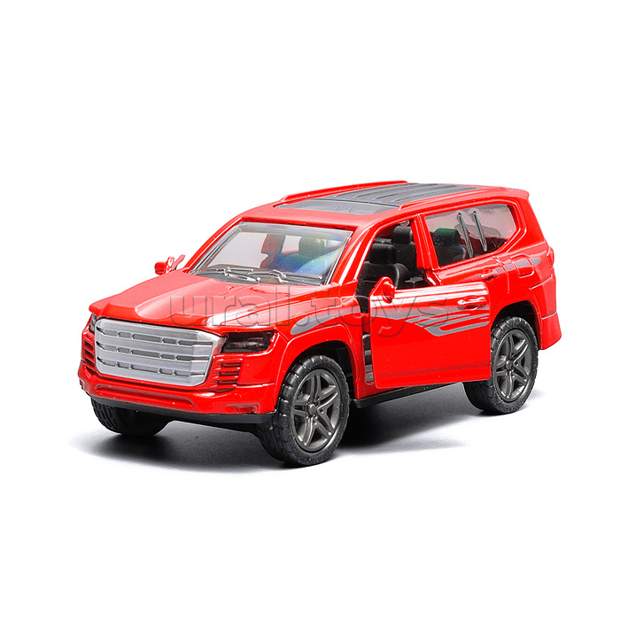 Красная инерционная машинка die-cast , 1:32, с люком