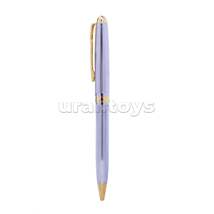 Ручка шариковая с поворотным механизмом CIRCLE S, синяя, пулевидный пиш.узел 0,7 мм, корпус металлический, сменный стержень 99 мм типа Parker,  подарочная упаковка