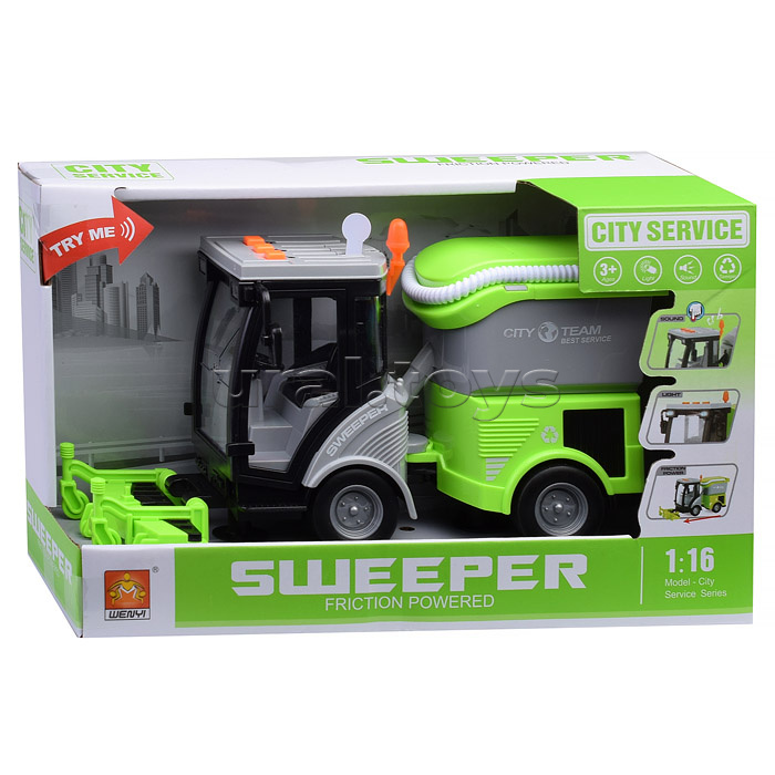 Машина "Спецтехника городская" 1:16 (свет, звук) в коробке (цвет салатовый)