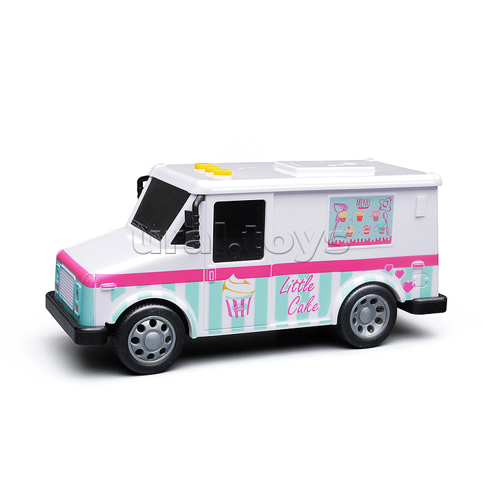 Машина "Трейлер с мороженным" 1:32 (свет, звук) в коробке