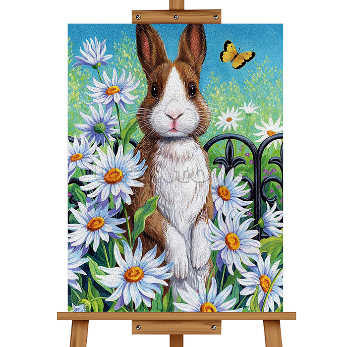 Набор для рисования "Картина по номерам 30х20 см. Кролик в ромашковом поле"