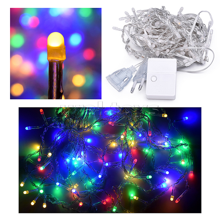 Электрогирлянда Бахрома, 6м, 192 лампы, цветная