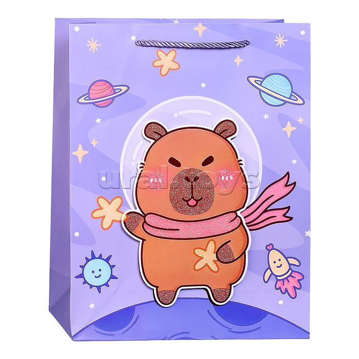 Пакет подарочный "Волшебный сюрприз. Капибара" 26*10*32см