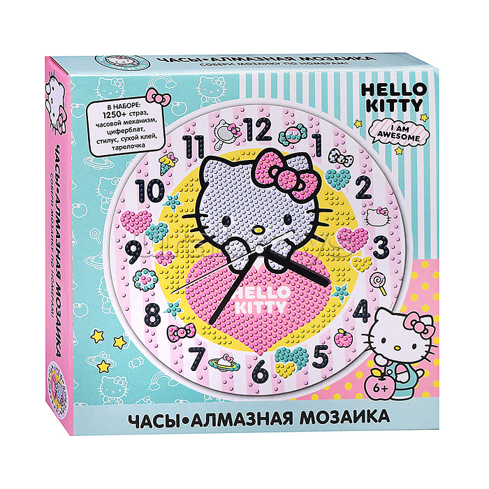 Набор для творчества "Часы" Хэллоу Китти, алмазная мозаика