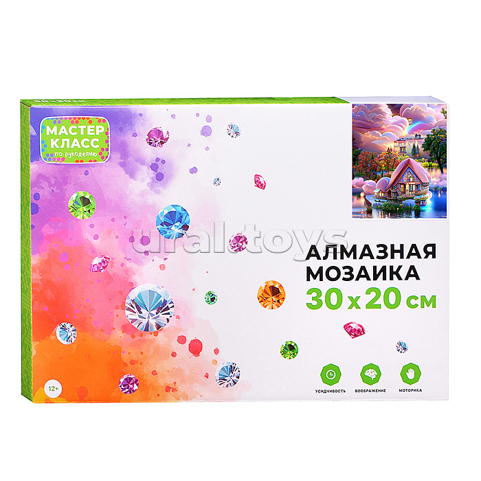 Мозаика алмазная "Сказочный домик на воде" 20*30см.