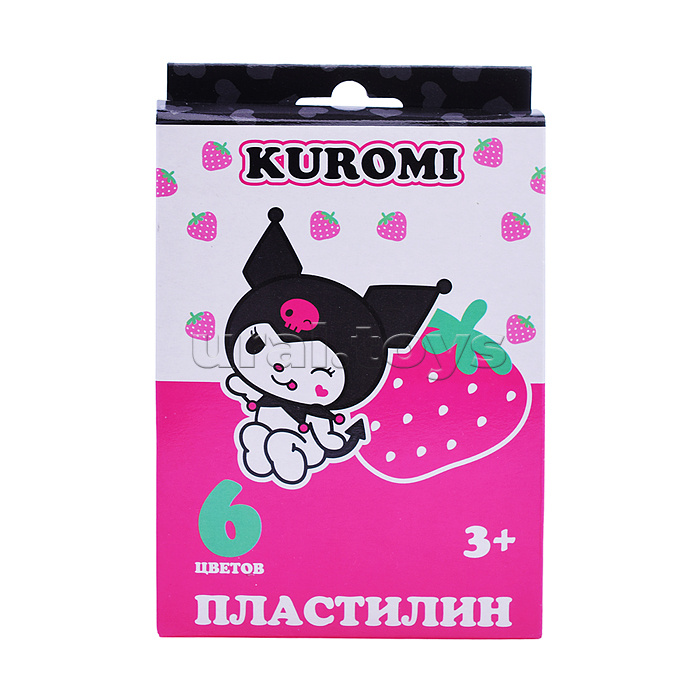 Пластилин 6 цветов "Kuromi" 120 гр, стека пластиковая, картонная упаковка с европодвесом