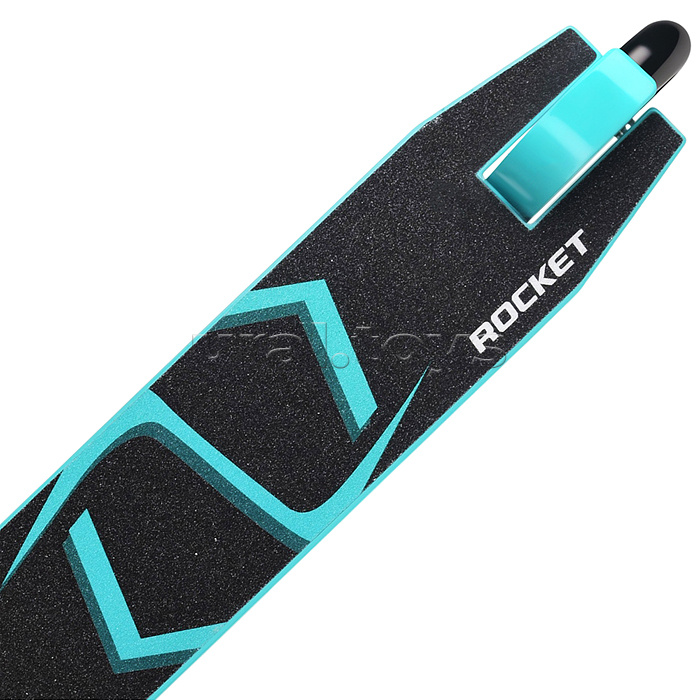 Самокат трюковый ROCKET,колеса PU/пластик 100 мм,ABEC 7, бирюзовый (в пакете)