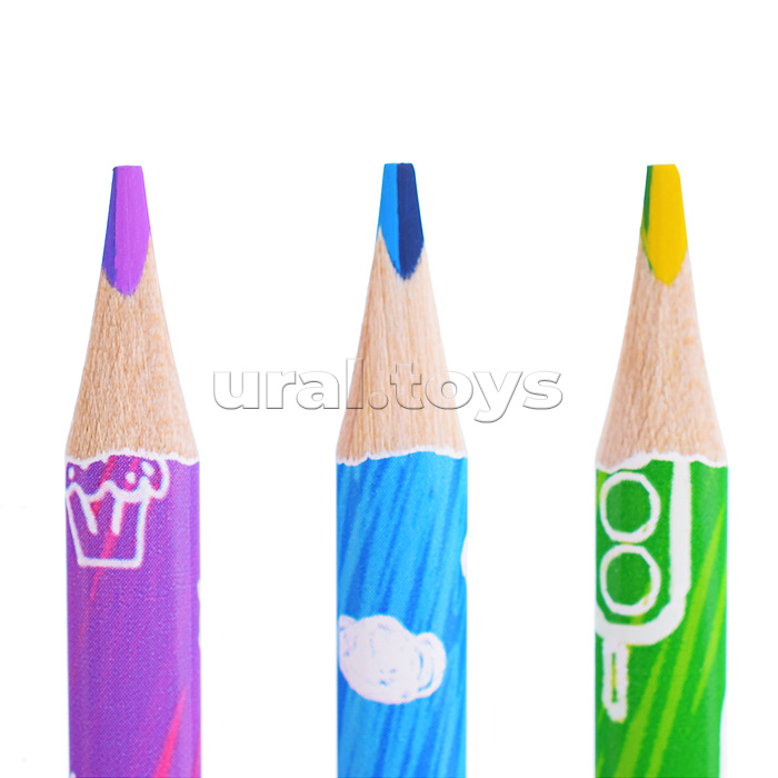 Набор цветн. каранд 3 цв. 12 шт., мультиколор в грифеле Набор цветн. каранд 3 цв. 12 шт., мультиколор в грифеле