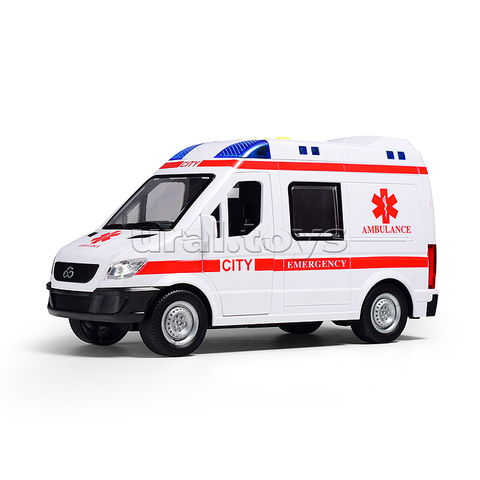 Машина "Скорая помощь" 1:10 (свет, звук) в коробке