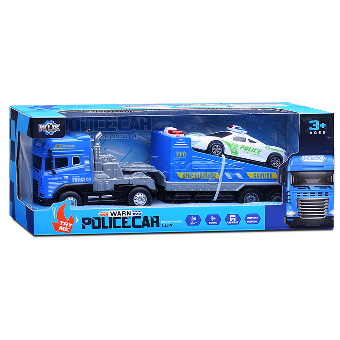 Машина "Полицейский эвакуатор" (свет, звук) в коробке