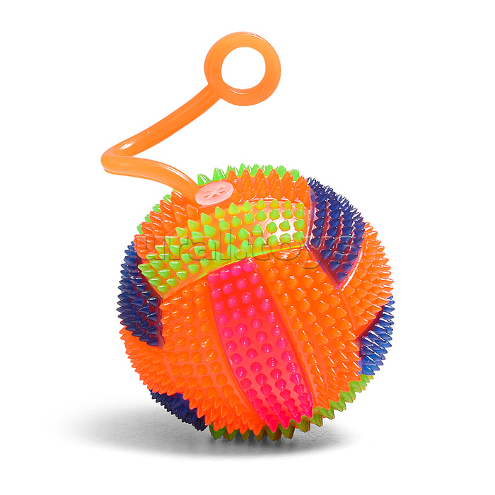 Мяч-ежик "Цветные полоски" со светом, (6,5см) в коробке