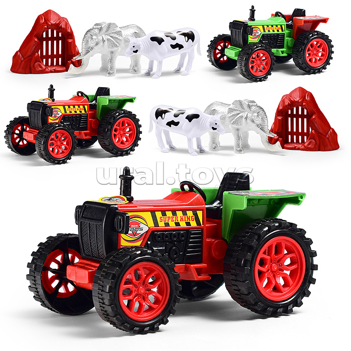 Машина "Трактор с животными 2" под колпаком