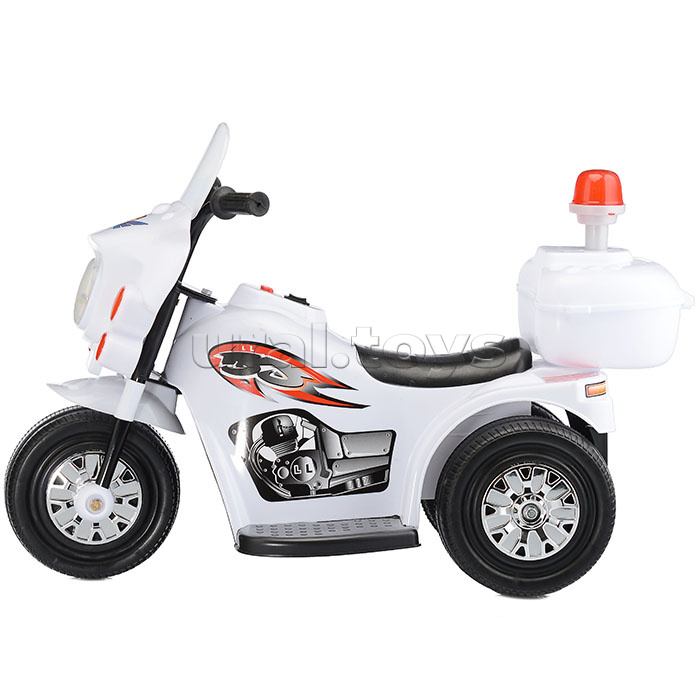 Детский электромотоцикл ROCKET«Мотоцикл шерифа» ,1 мотор 20 ВТ, белый