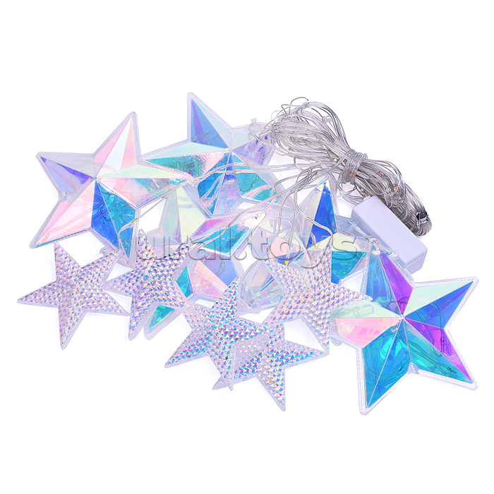 Электрогирлянда со звездами, цветная