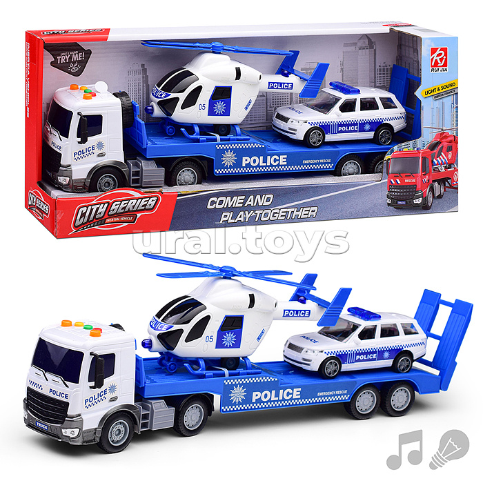 Машина "Полицейский транспорт" (свет, звук) в коробке