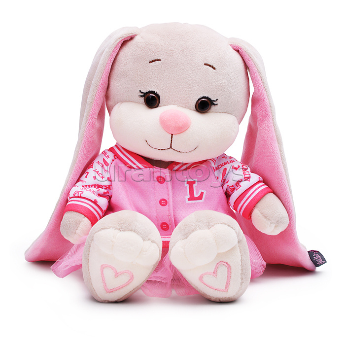 Зайка Лин в розовом бомбере с юбочкой, 20 см