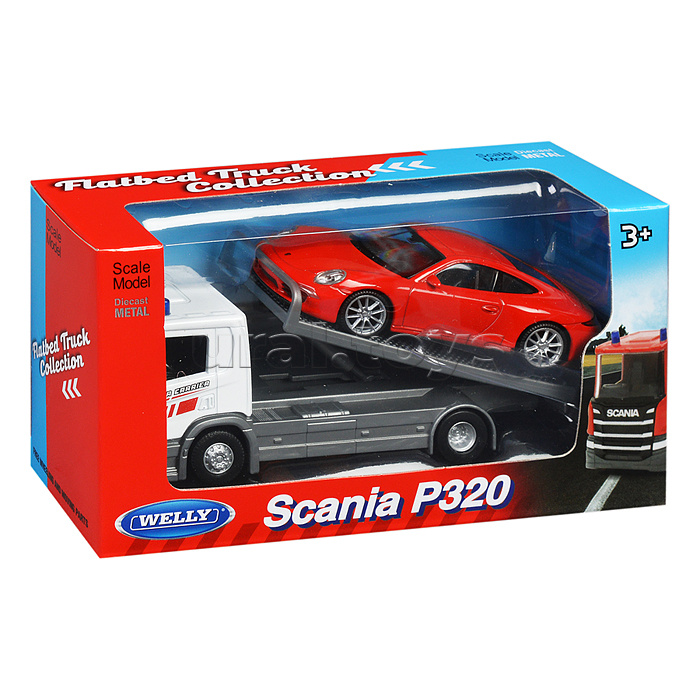 Набор, Грузовик Scania (1:57), Porsche 911 Carrera S (1:43)