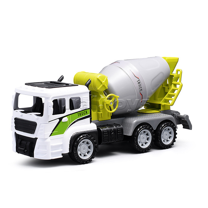 Машина "Бетономешалка" с дорожными знаками, в коробке