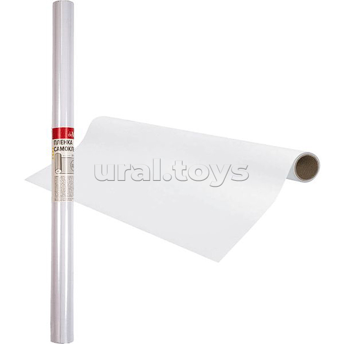 Пленка самоклеющаяся маркерная 45х100 см, белая, ПВХ 100 мкм, глянцевая поверхность, в рулоне, индивидуальная упаковка