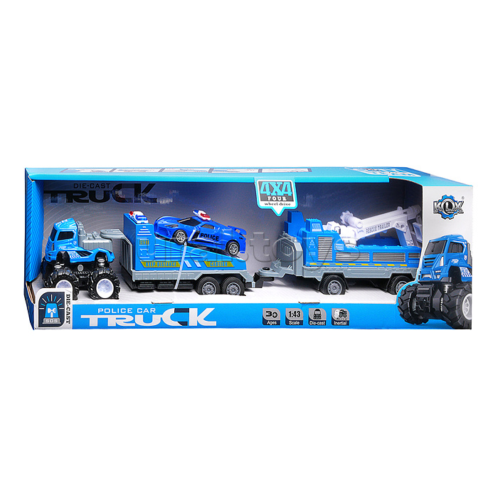 Машина "Полицейский прицеп" 1:43 в коробке